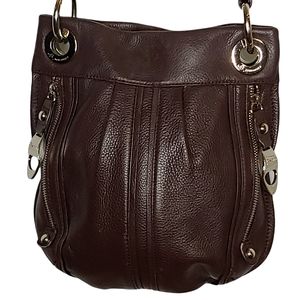B Makowsky dark brown soft leather crossbody EUC